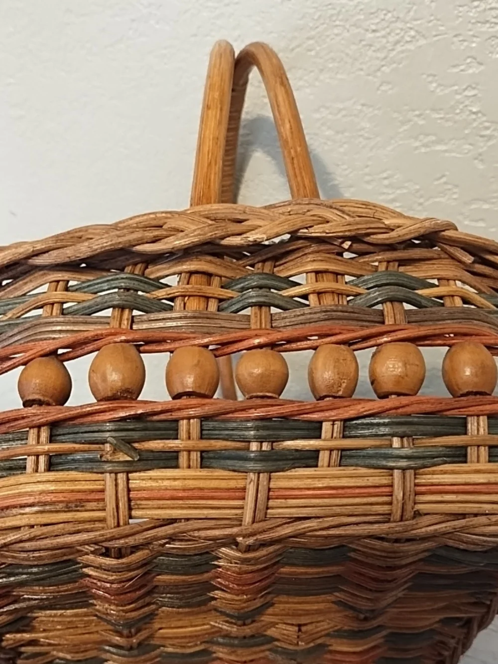 Woven Rattan Basket with Double Handles - Brown Candle Holder